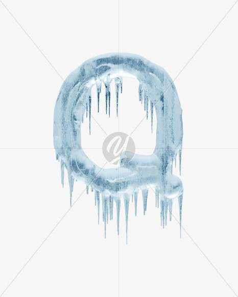 Letter Q from Ice Age Font on Yellow Images Creative Fonts - S34815