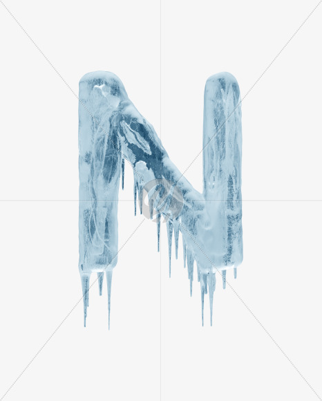 Letter N from Ice Age Font on Yellow Images Creative Fonts - S34812