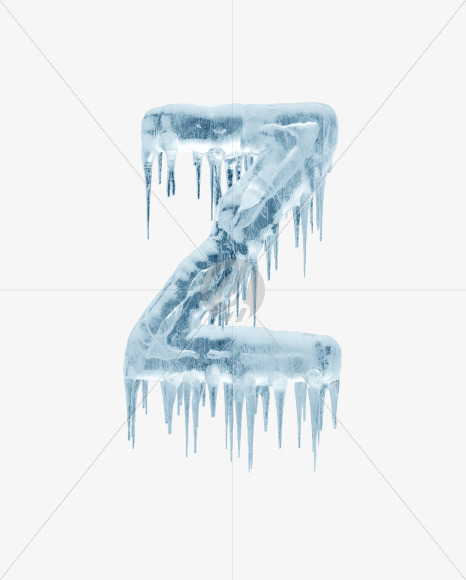 Letter Z from Ice Age Font on Yellow Images Creative Fonts - S34824