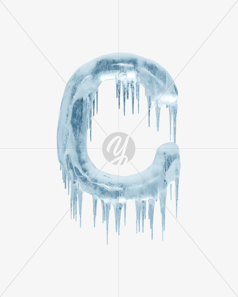 Letter C from Ice Age Font on Yellow Images Creative Fonts - S34801