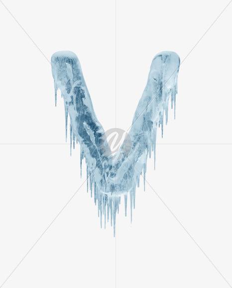 Letter V from Ice Age Font on Yellow Images Creative Fonts - S34820