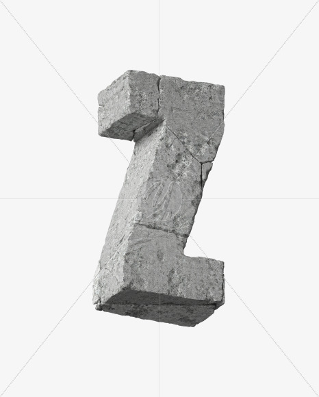 Letter Z from Concrete Wall Font on Yellow Images Creative Fonts - S34914