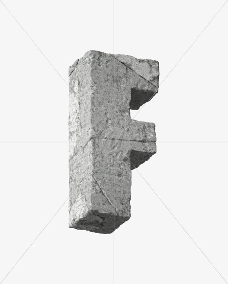 Letter F from Concrete Wall Font on Yellow Images Creative Fonts - S34894