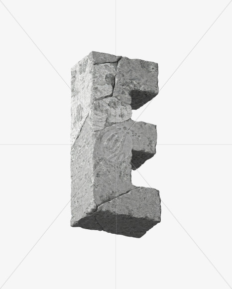 Letter E from Concrete Wall Font on Yellow Images Creative Fonts - S34893