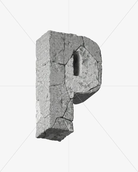 Letter P from Concrete Wall Font on Yellow Images Creative Fonts - S34904