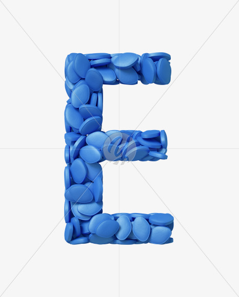 Letter E from Viagra pills on Yellow Images Creative Fonts - S34938