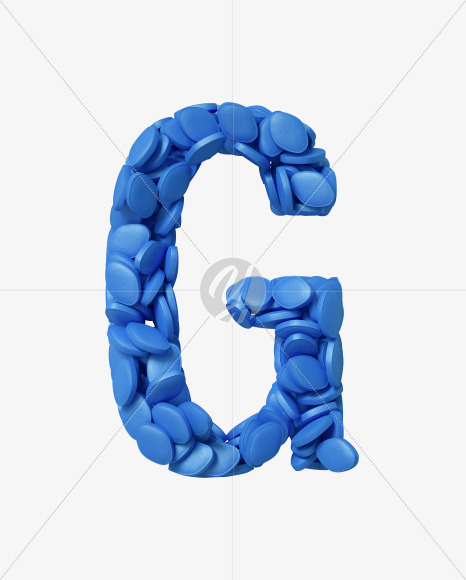 Letter G from Viagra pills on Yellow Images Creative Fonts - S34940