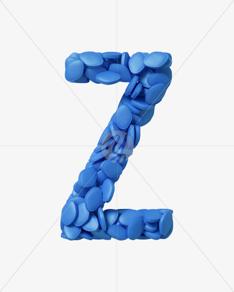 Letter Z from Viagra pills on Yellow Images Creative Fonts - S34959