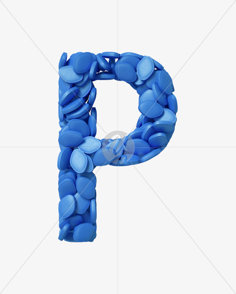 Letter P from Viagra pills on Yellow Images Creative Fonts - S34949