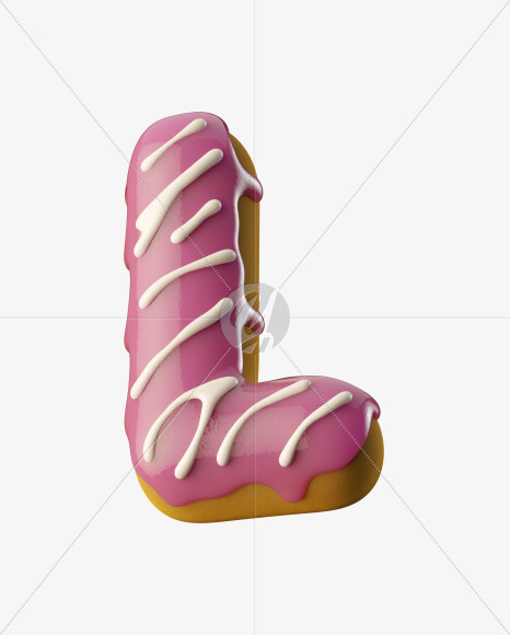 Letter L from Pink Donut on Yellow Images Creative Fonts - S35163