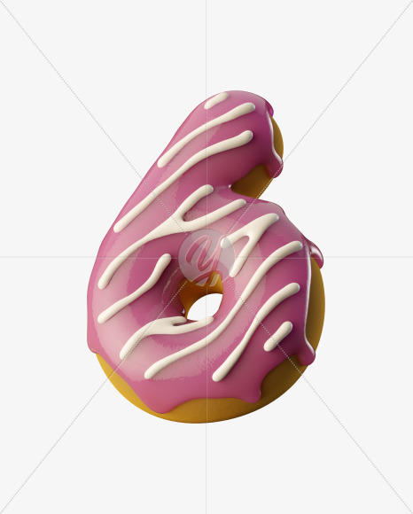 6 from Pink Donut on Yellow Images Creative Fonts - S35183