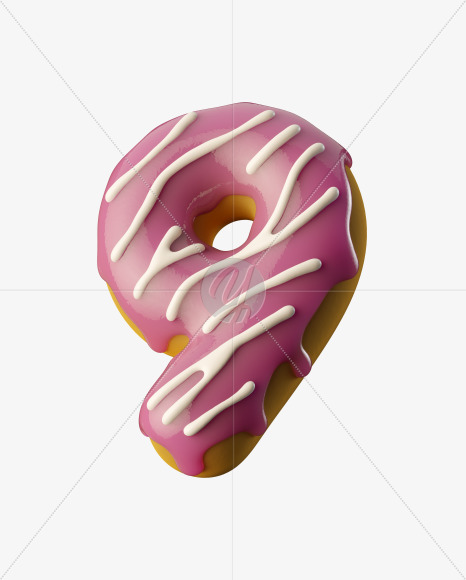 9 from Pink Donut on Yellow Images Creative Fonts - S35186