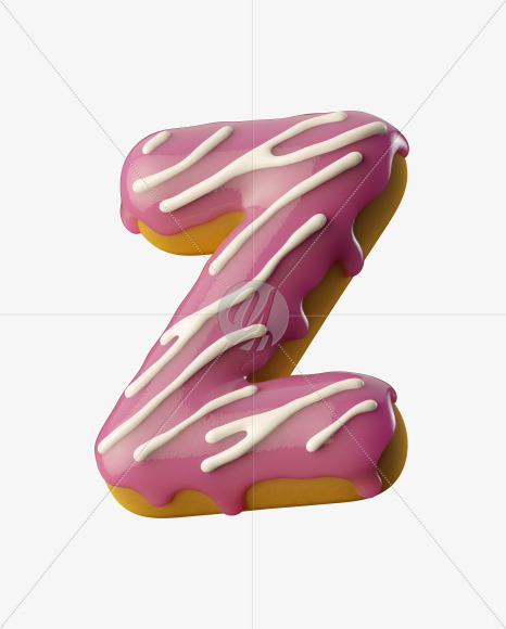 Letter Z from Pink Donut on Yellow Images Creative Fonts - S35177