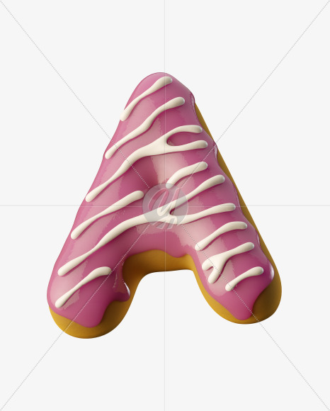 Letter A from Pink Donut on Yellow Images Creative Fonts - S35152