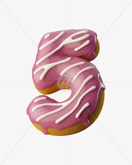 5 from Pink Donut on Yellow Images Creative Fonts - S35182