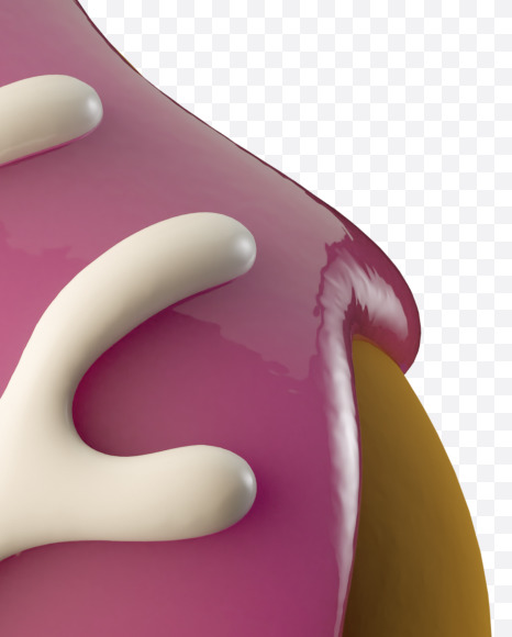 Letter R from Pink Donut on Yellow Images Creative Fonts - S35169