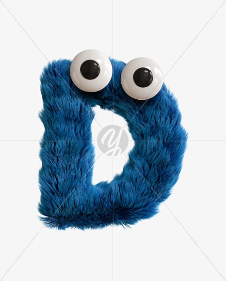 Letter D from Monster eyes on Yellow Images Creative Fonts - S35208