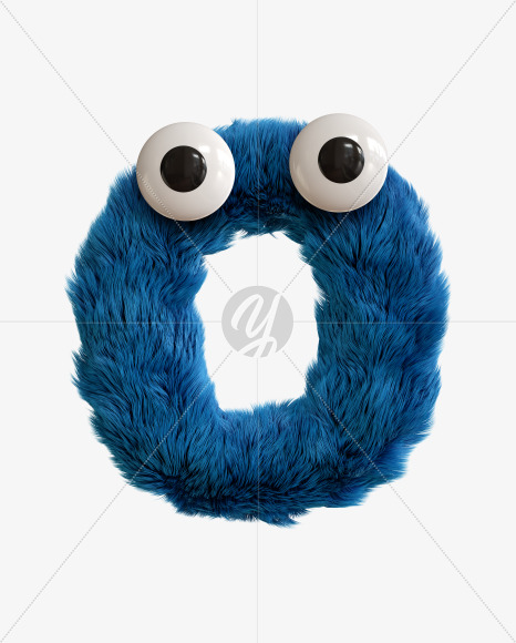 Letter O from Monster eyes on Yellow Images Creative Fonts - S35219