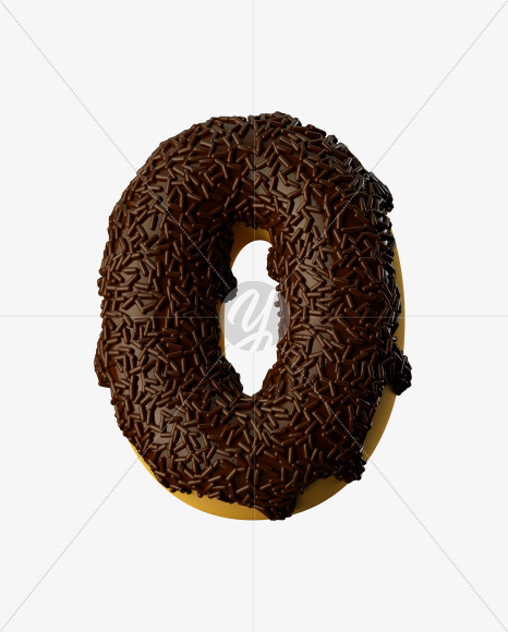 0 from Chocolate Donut on Yellow Images Creative Fonts - S35335