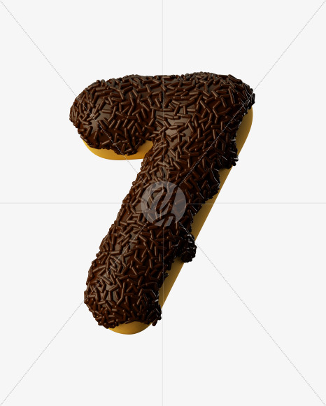 7 from Chocolate Donut on Yellow Images Creative Fonts - S35332