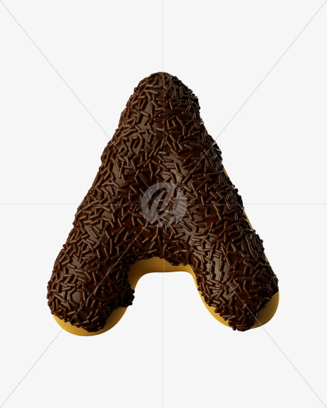 Letter A from Chocolate Donut on Yellow Images Creative Fonts - S35300