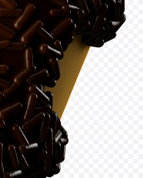 Letter V from Chocolate Donut on Yellow Images Creative Fonts - S35321