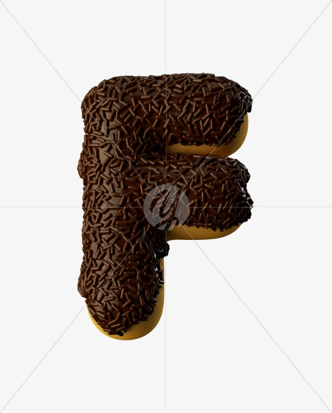 Letter F from Chocolate Donut on Yellow Images Creative Fonts - S35305