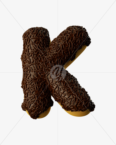 Letter K from Chocolate Donut on Yellow Images Creative Fonts - S35310