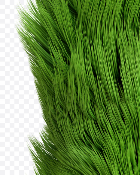 Letter O from Green Monster hair on Yellow Images Creative Fonts - S35358