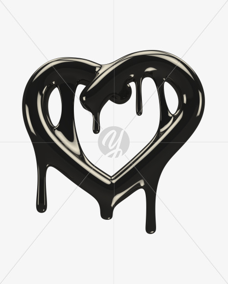 heart from Black Oil Font on Yellow Images Creative Fonts - S35663