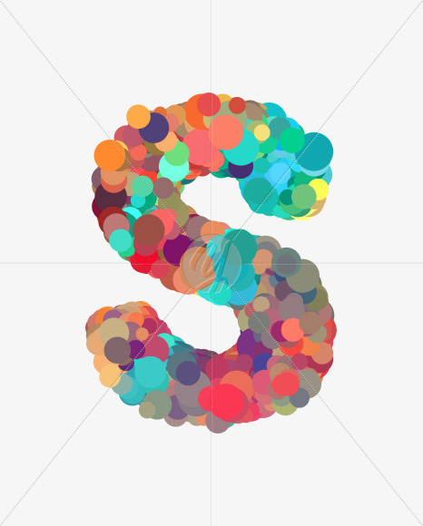 Letter S from Happy Dots Font on Yellow Images Creative Fonts - S35683