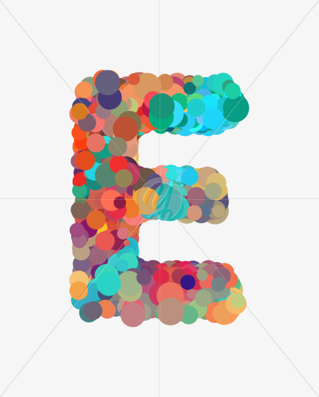 Letter E from Happy Dots Font on Yellow Images Creative Fonts - S35669