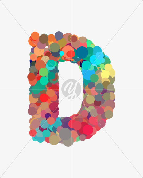 Letter D from Happy Dots Font on Yellow Images Creative Fonts - S35668