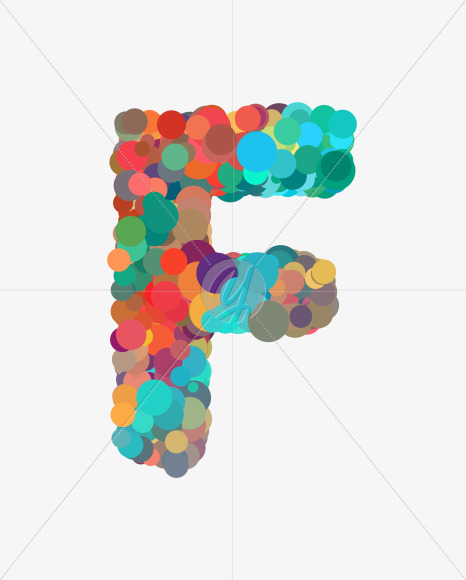 Letter F from Happy Dots Font on Yellow Images Creative Fonts - S35670