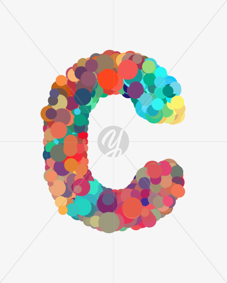 Letter C from Happy Dots Font on Yellow Images Creative Fonts - S35667