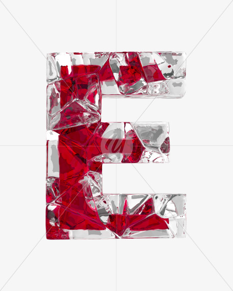 Letter E from Ice Passion Font on Yellow Images Creative Fonts - S35790