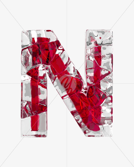 Letter N from Ice Passion Font on Yellow Images Creative Fonts - S35799