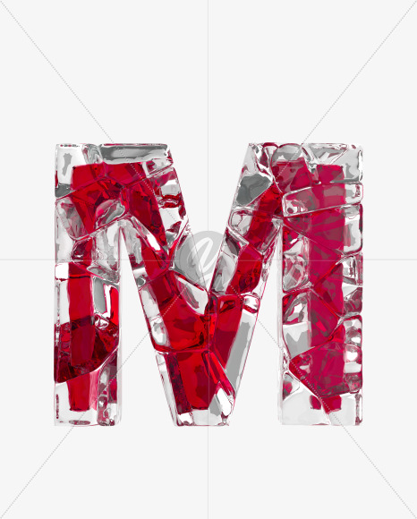 Letter M from Ice Passion Font on Yellow Images Creative Fonts - S35798