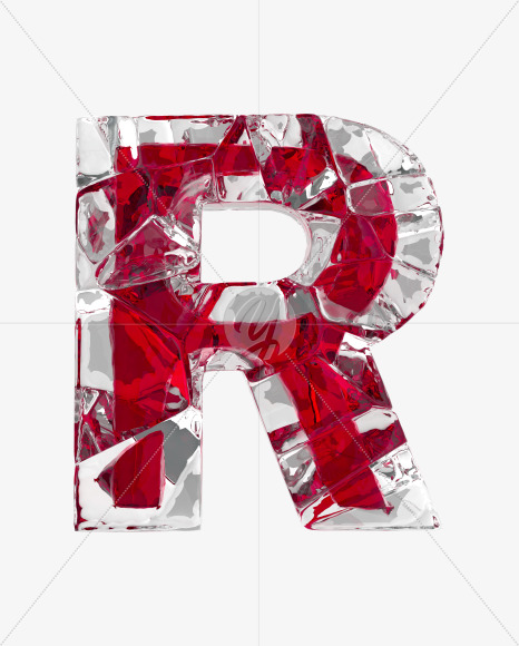 Letter R from Ice Passion Font on Yellow Images Creative Fonts - S35803