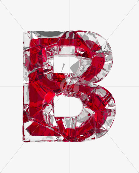 Letter B from Ice Passion Font on Yellow Images Creative Fonts - S35787