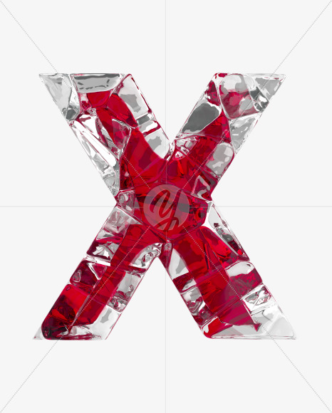 Letter X from Ice Passion Font on Yellow Images Creative Fonts - S35809