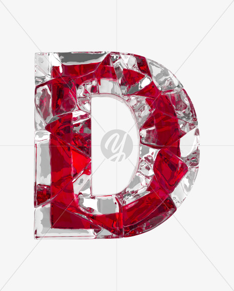 Letter D from Ice Passion Font on Yellow Images Creative Fonts - S35789