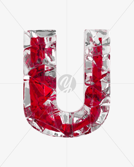 Letter U from Ice Passion Font on Yellow Images Creative Fonts - S35806