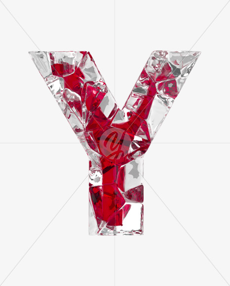 Letter Y from Ice Passion Font on Yellow Images Creative Fonts - S35810