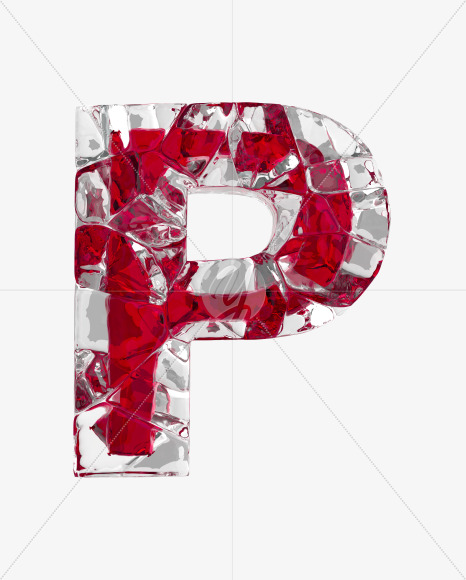 Letter P from Ice Passion Font on Yellow Images Creative Fonts - S35801