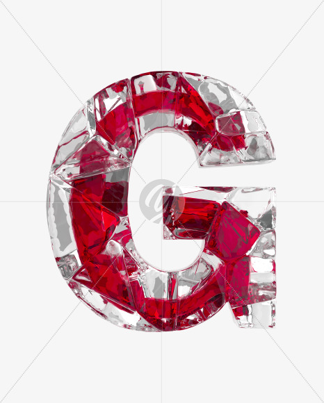 Letter G from Ice Passion Font on Yellow Images Creative Fonts - S35792