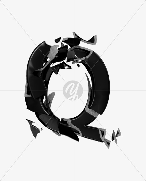 Letter Q from A Broken Life Font on Yellow Images Creative Fonts - S35938