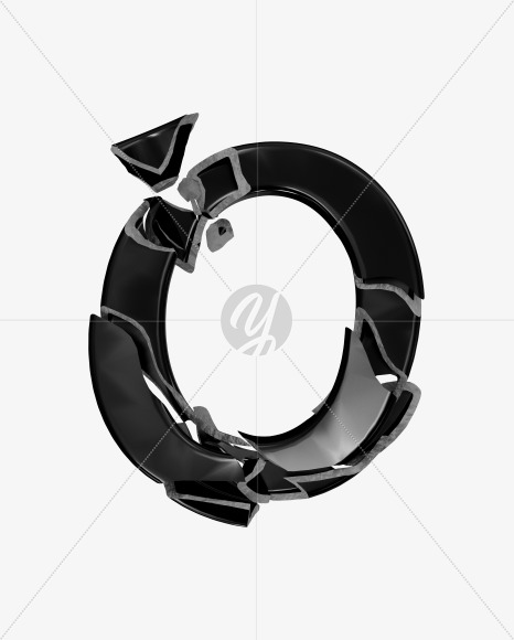 Letter O from A Broken Life Font on Yellow Images Creative Fonts - S35936