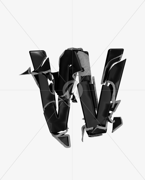 Letter W from A Broken Life Font on Yellow Images Creative Fonts - S35944