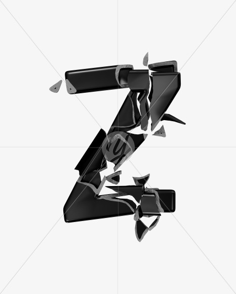 Letter Z from A Broken Life Font on Yellow Images Creative Fonts - S35947